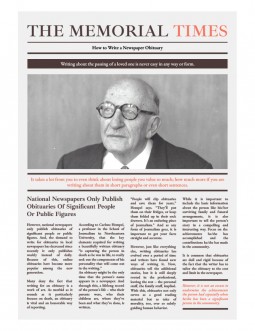 Obituary Newspaper with Brown - free Google Docs Template - 3497