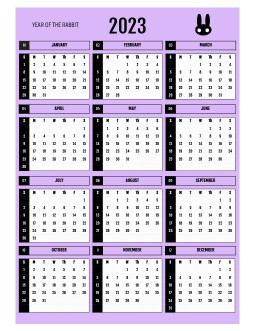 Purple Yearly Calendar 2023 - free Google Docs Template - 3762