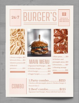 Burger's Menu Newspaper - free Google Docs Template - 515