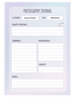 Minimalistic Violet Photography Journal - free Google Docs Template - 4024