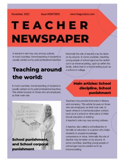 Stylish Teacher Newspaper - free Google Docs Template - 3812