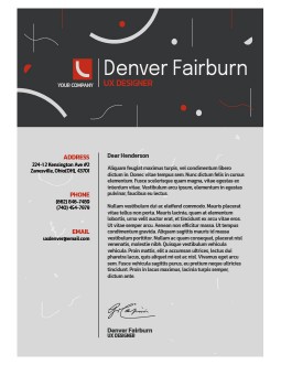 Cover Letter with Red - free Google Docs Template - 4236