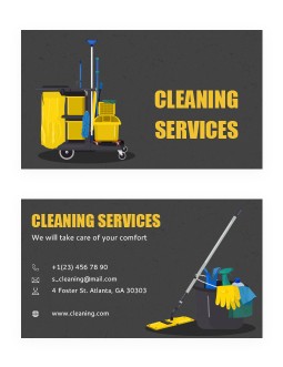 Cleaning Services Business Card - free Google Docs Template - 3065