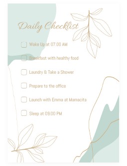 Gently Daily Checklist - free Google Docs Template - 3875