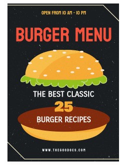 Bright Burger Menu - free Google Docs Template - 3187