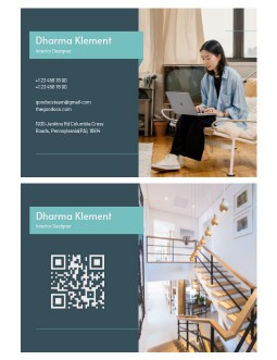 Modern Interior Designer Business Card - free Google Docs Template - 3792