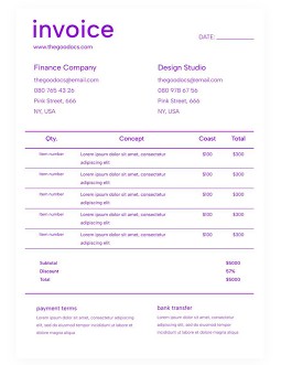 Simple Basic Invoice - free Google Docs Template - 4132