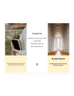Trifold Brochure Church - free Google Docs Template - 1233