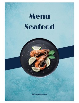 Stylish Restaurant Menu Seafood