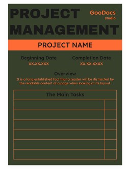 Dark Green Project Management - free Google Docs Template - 2972