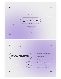 Purple Gradient Wedding Business Card