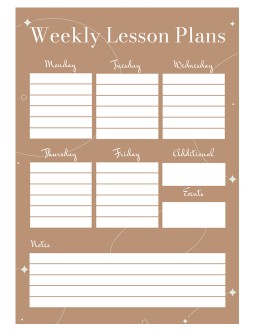 Elegant Brown Weekly Lesson Plans - free Google Docs Template - 3980