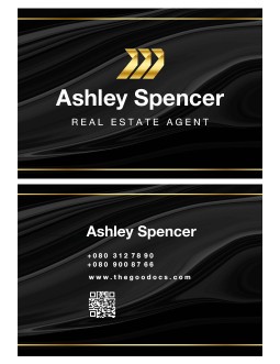 Black Real Estate Business Card - free Google Docs Template - 3304