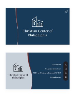 Blue Church Business Card - free Google Docs Template - 3530