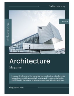 Dark Green Magazine Architecture - free Google Docs Template - 4150