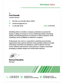 Green Marketing Letterhead - free Google Docs Template - 2593