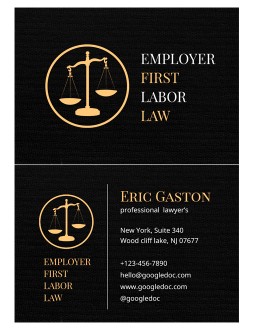 Lawyer’s Business Card - free Google Docs Template - 3599
