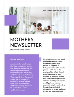Mothers Newsletter - free Google Docs Template - 2200