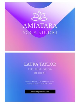 Violet Yoga Business Card - free Google Docs Template - 3723