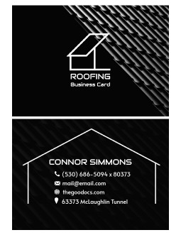 Dark Roofing Business Card - free Google Docs Template - 3457