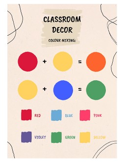 Bright Color Mixing Classroom Decor - free Google Docs Template - 4157