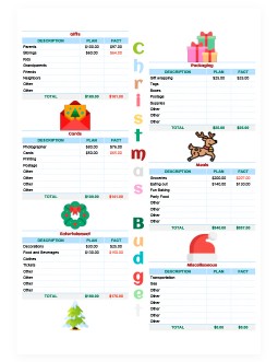 Bright Christmas Family Budget - free Google Docs Template - 1427