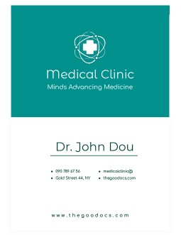 Medical Business Card - free Google Docs Template - 2568