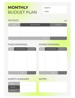 Gradient Monthly Budget - free Google Docs Template - 4223