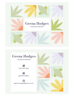 Flower Illustrated Business Card - free Google Docs Template - 2370