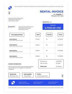 Clear Rental Invoice - free Google Docs Template - 3355