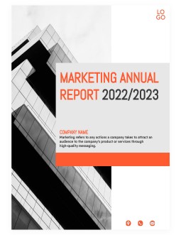 Marketing Annual Report with Orange - free Google Docs Template - 3460