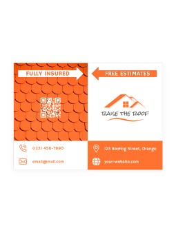 Orange Roofing Business Card - free Google Docs Template - 3019