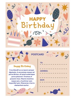 Illustrated Birthday Postcard - free Google Docs Template - 4229