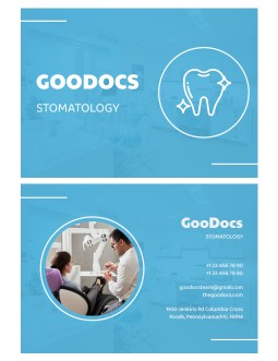 Blue Business Cards Dental - free Google Docs Template - 3828