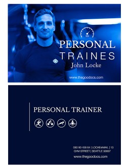 Personal Trainer Business Card - free Google Docs Template - 3810