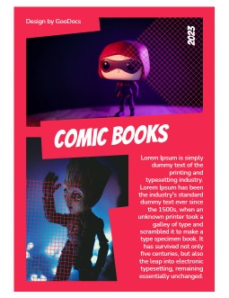 Red Comic Books - free Google Docs Template - 4121