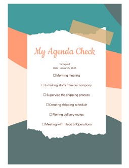 My Checklist Agenda 