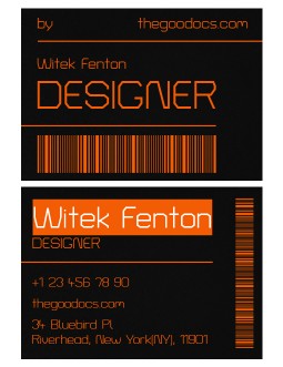 Dark-Orange Designer Business Card - free Google Docs Template - 3746