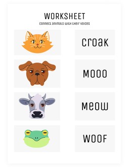 Cute Animals Worksheet - free Google Docs Template - 4189
