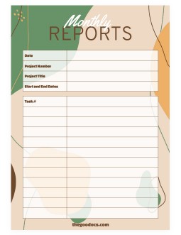 Beautiful Monthly Reports - free Google Docs Template - 3584