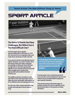Beige-Blue Tennis Article - free Google Docs Template - 3804