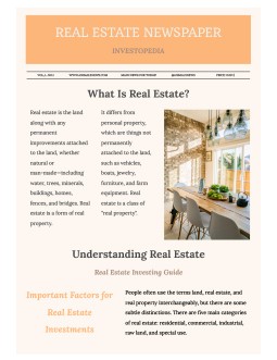 Real Estate Newspaper - free Google Docs Template - 856