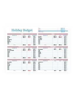 Soft Colors Holiday Budget - free Google Docs Template - 1426