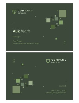 Green Military Business Card - free Google Docs Template - 3371