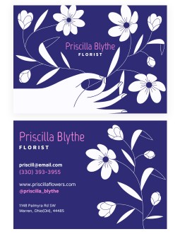 Blue Florist Business Card - free Google Docs Template - 3461