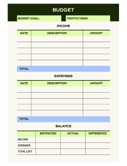 Simple Monthly Budget Tracker - free Google Docs Template - 2493