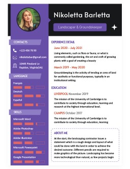 Modern Purple Resume - free Google Docs Template - 2934