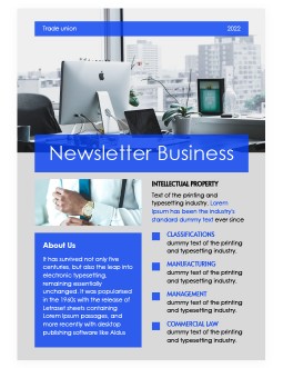 Gray-Blue Newsletter Business