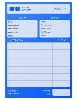 Blue Gradient Invoice Basic - free Google Docs Template - 4152