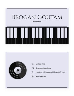 Elegant Music Business Card - free Google Docs Template - 3485